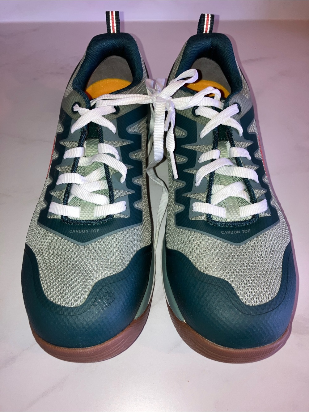 Keen Arvada Teal and Silver Work Shoe with Orange Insole - Women’s 11